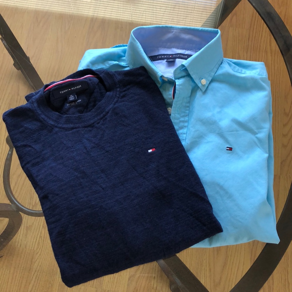 Tommy Hilfiger long sleeve shirt 👔 and sweater